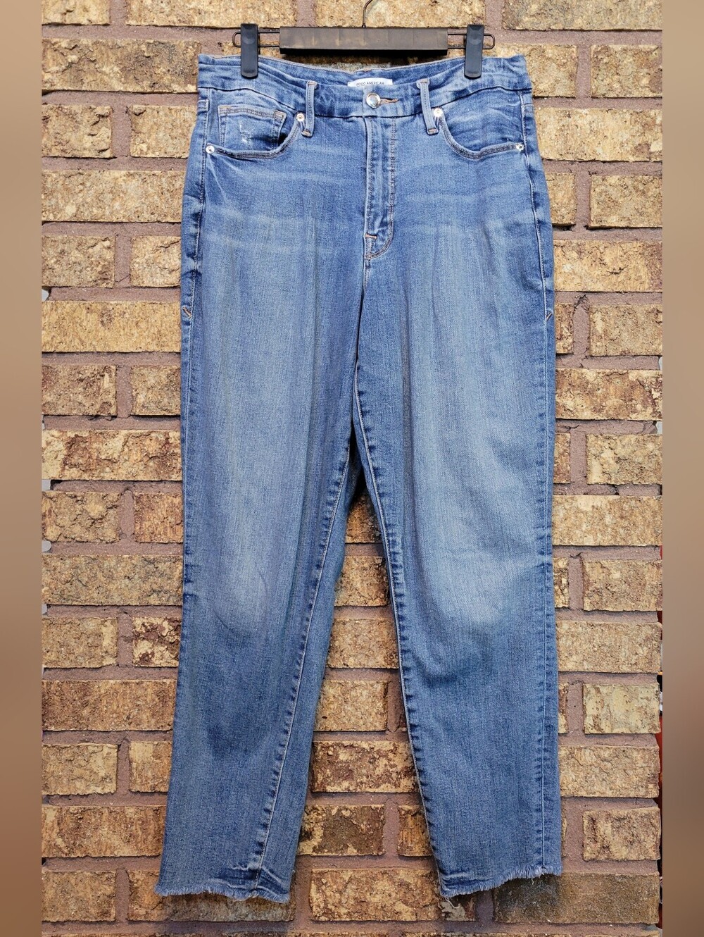Good American Good Legs Crop Denim Organic Cotton Stretch Jeans Size 30